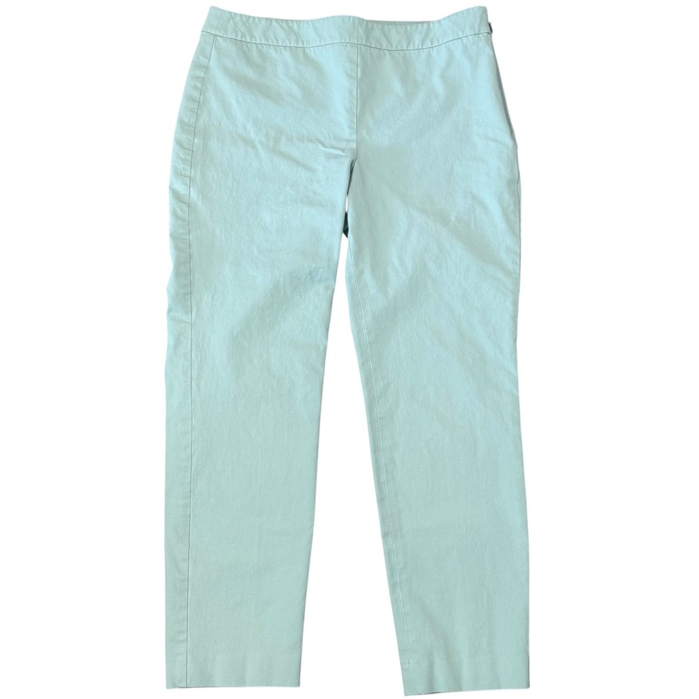 Talbots Chatham Lt. Blue Ankle Pants Womens 8P Side Zip Slim Leg Cotton‎ Blend